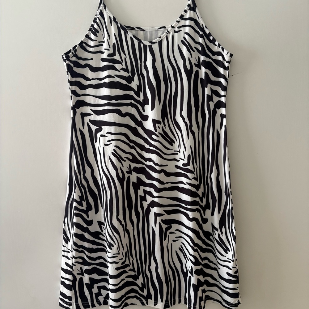 Zebra Print Slip Dress